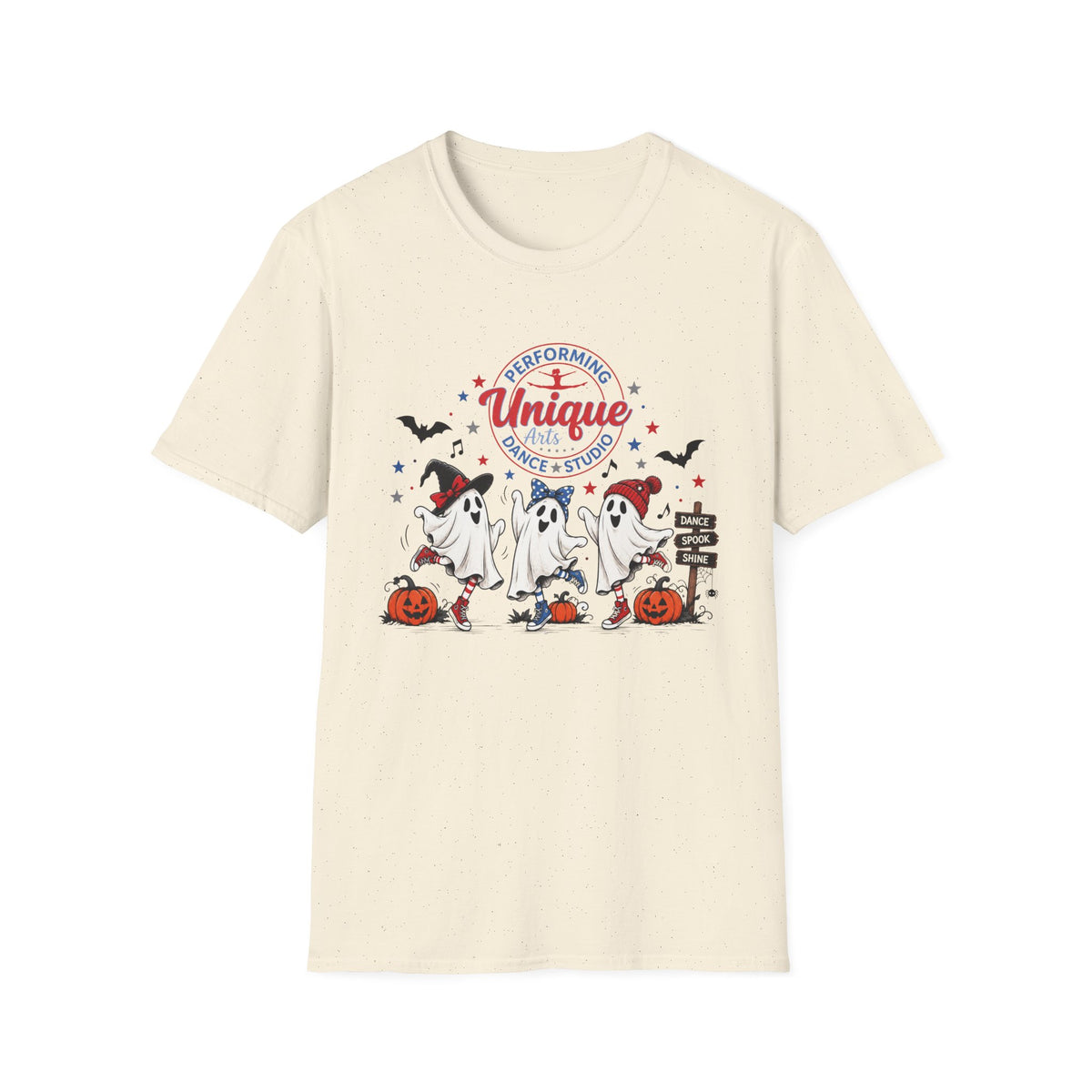 ADULT Dance Studio Ghosts Halloween T-Shirt — "Unique Performing Arts"
