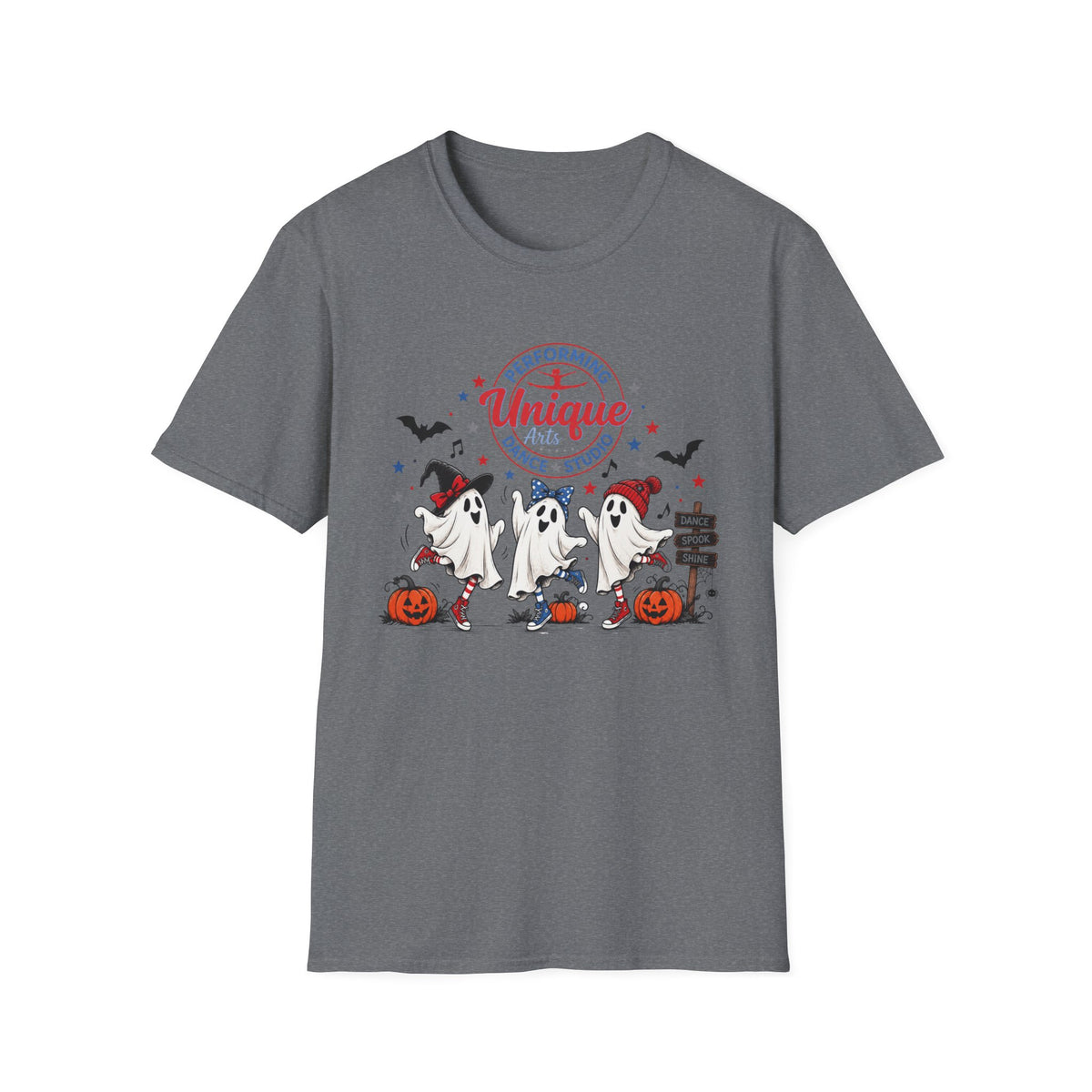 ADULT Dance Studio Ghosts Halloween T-Shirt — "Unique Performing Arts"