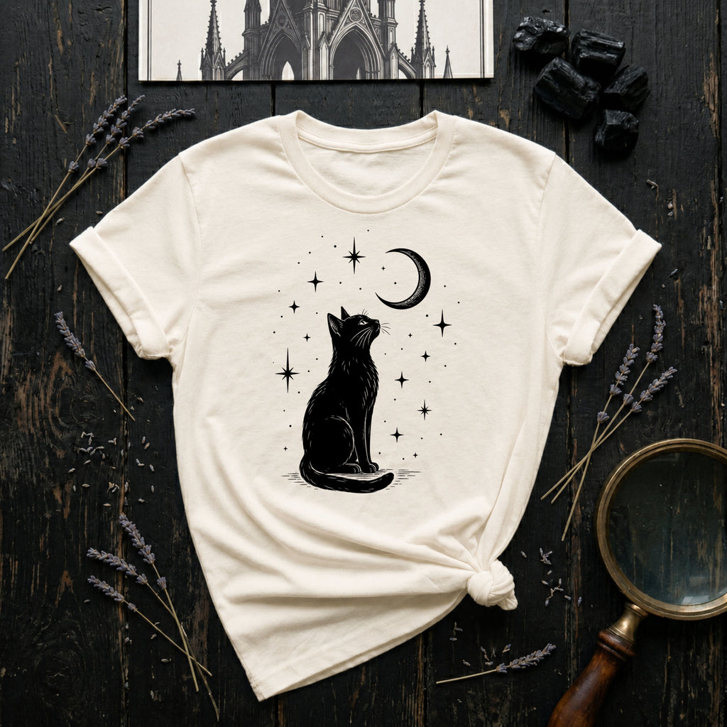 "Cat and Moon 3" - T-Shirt