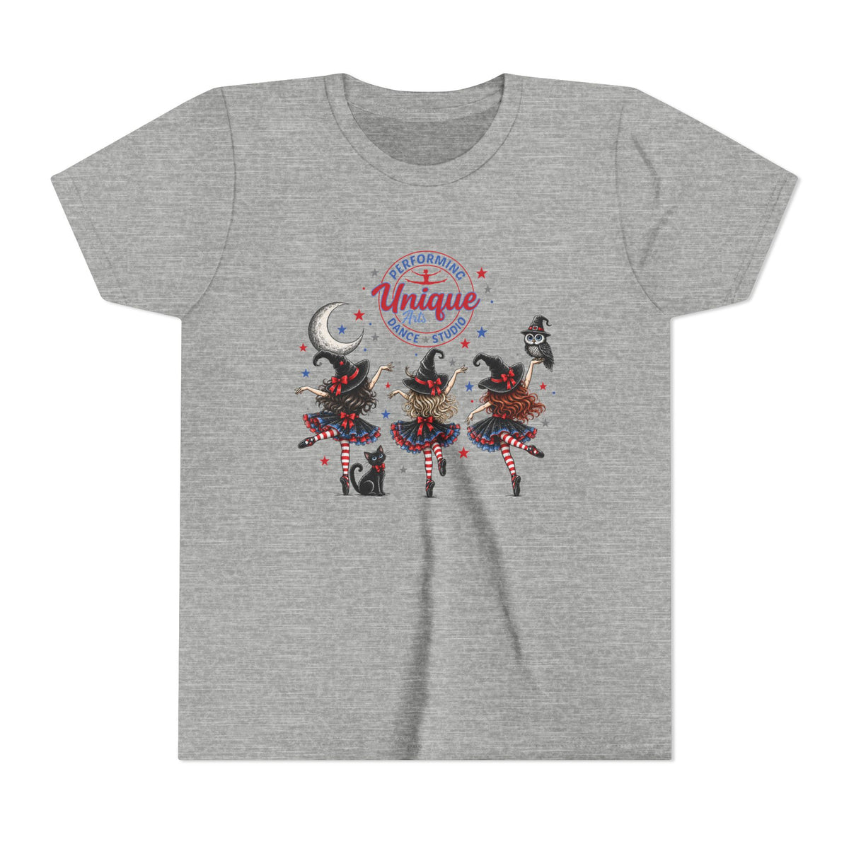 Unique Performing Arts Dance Youth Tee – Witches Graphic Shirt