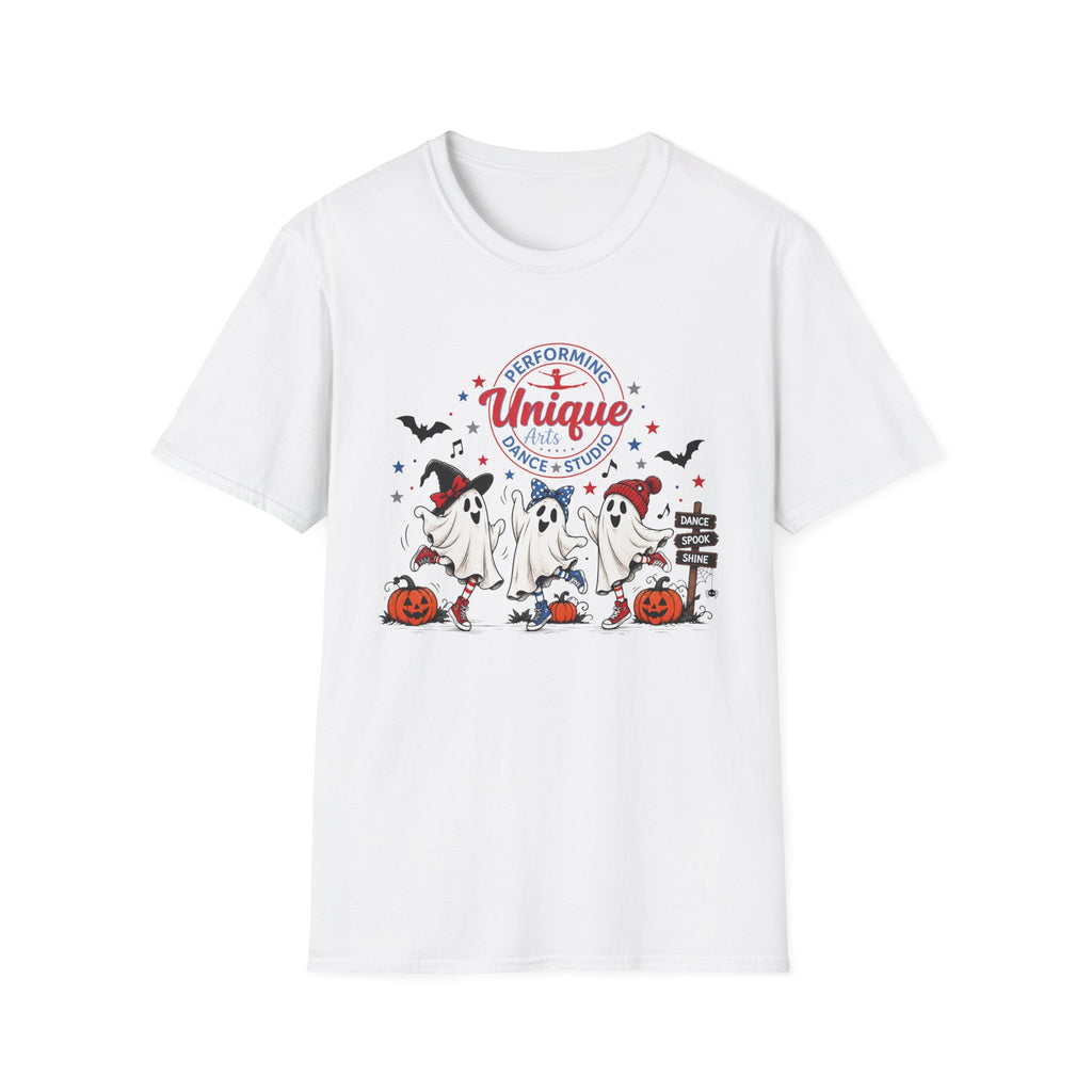 ADULT Dance Studio Ghosts Halloween T-Shirt — "Unique Performing Arts"