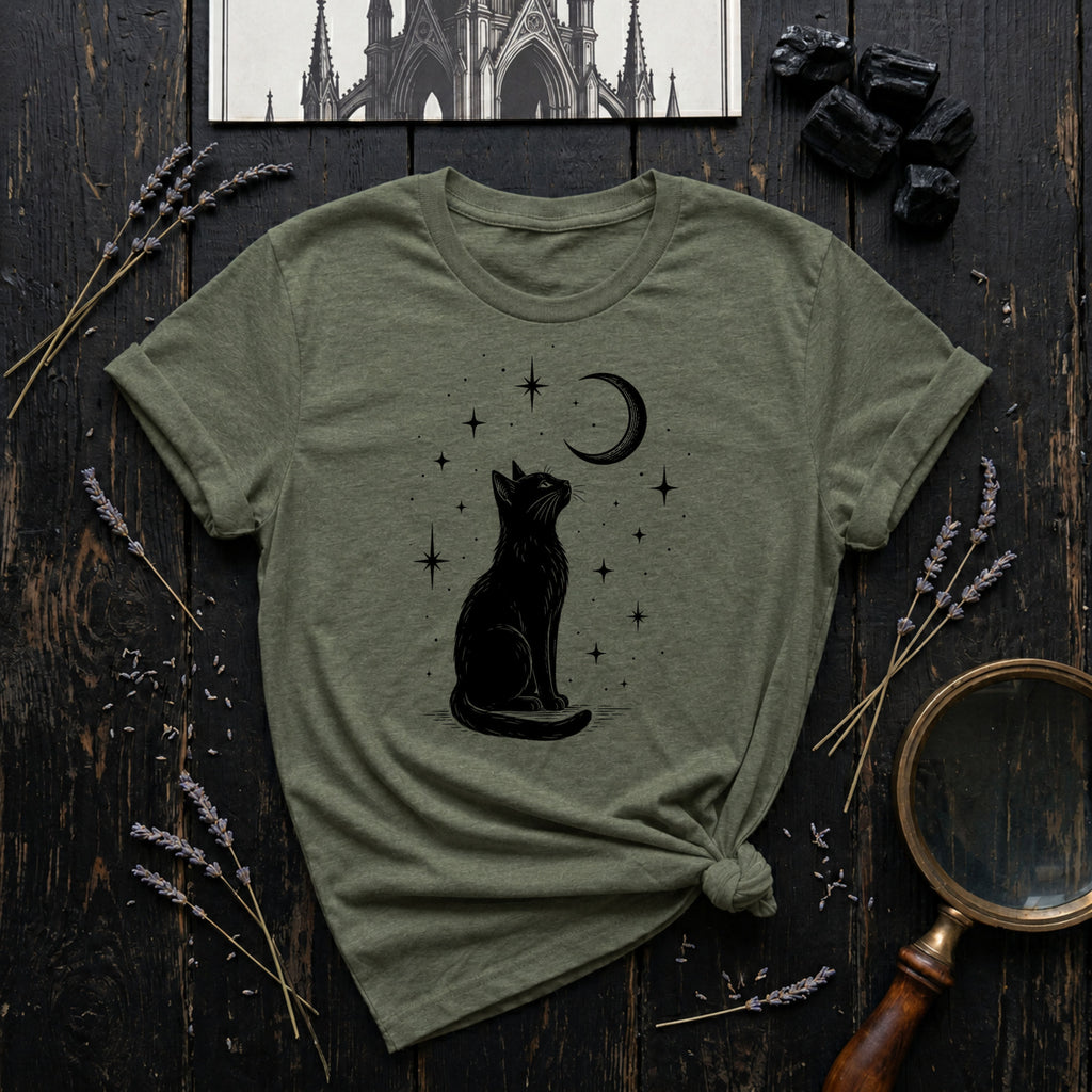"Cat and Moon 3" - T-Shirt