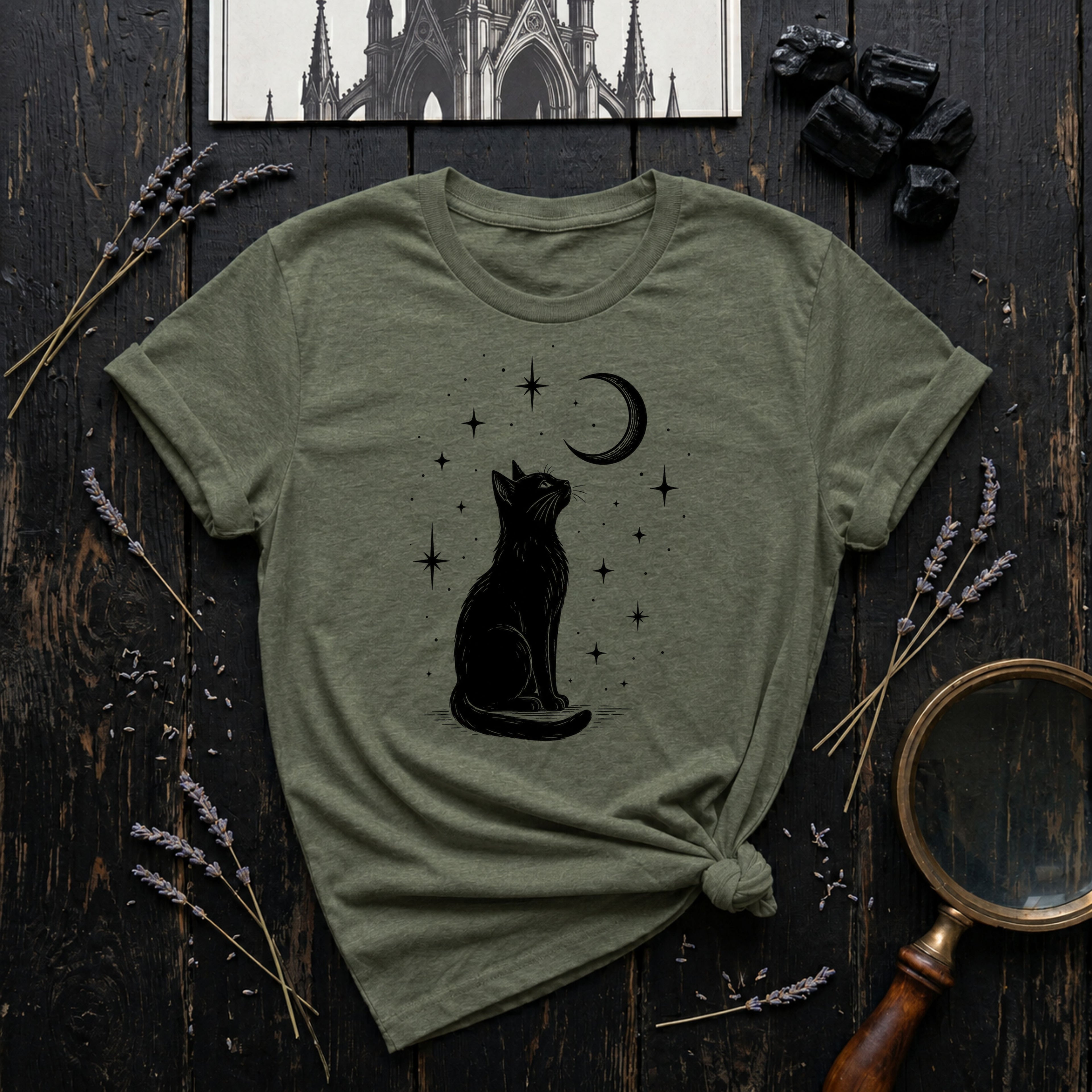 "Cat and Moon 3" - T-Shirt