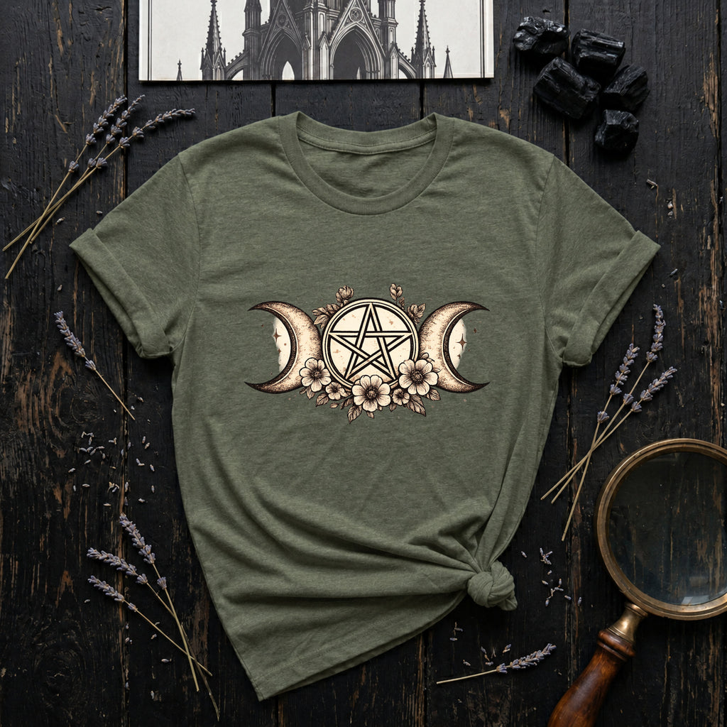 Wiccan Triple Moon Pentacle T-Shirt