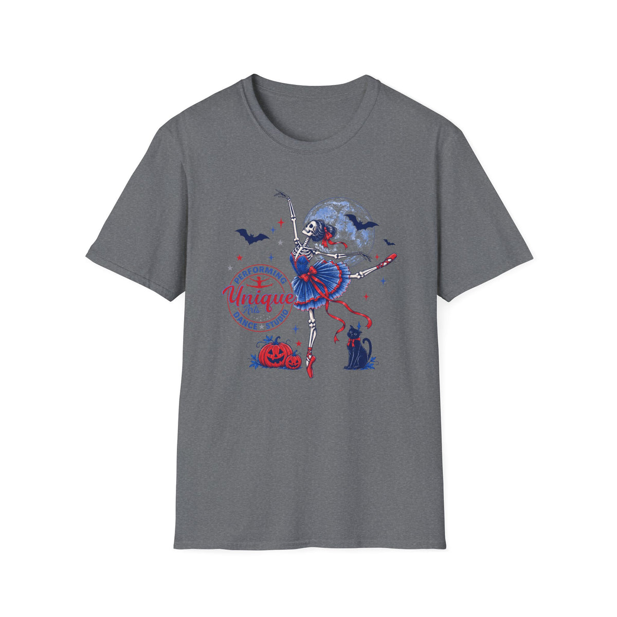 ADULT Skeleton Ballerina 'Performing Unique' T-Shirt — Halloween Dance Graphic Tee