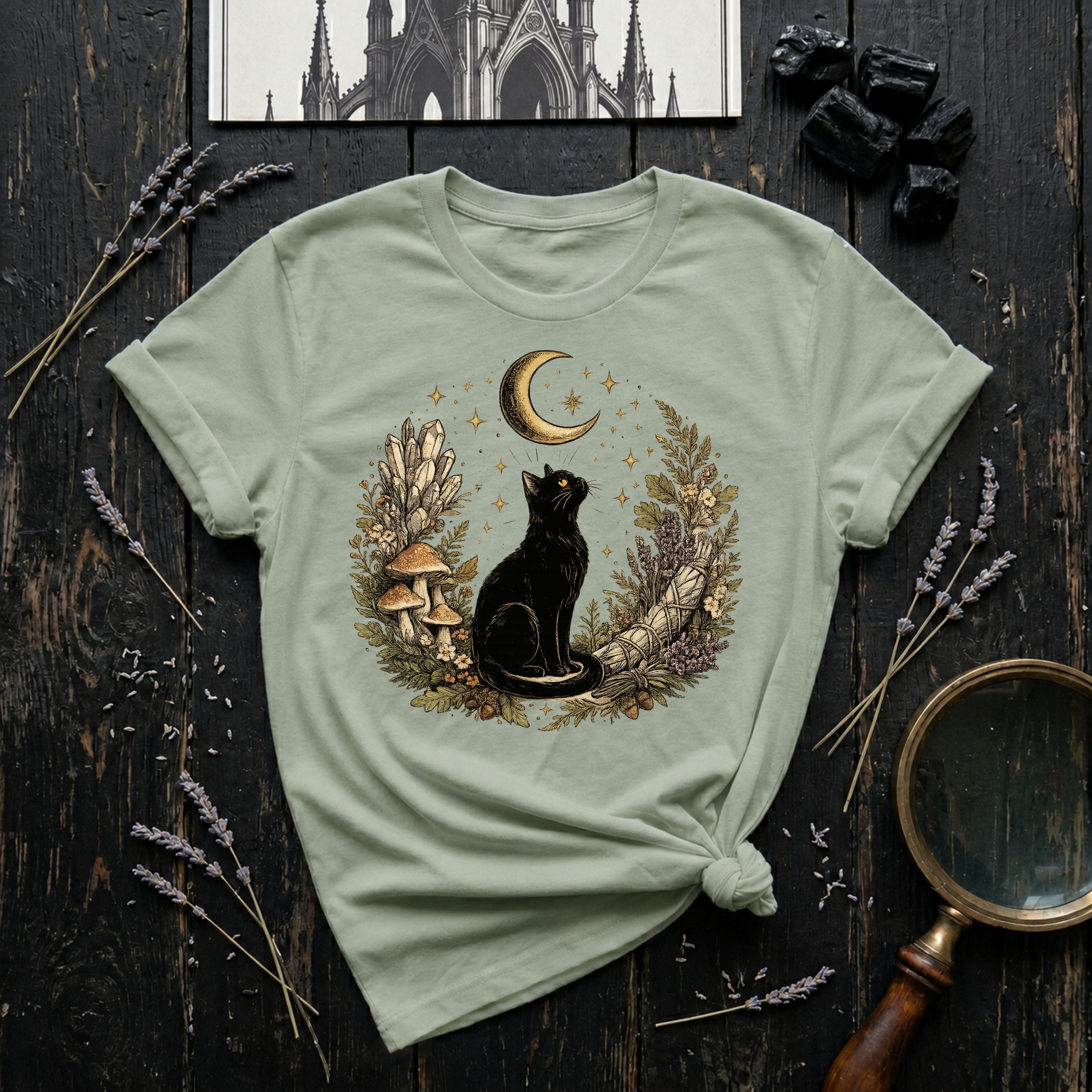 "Cat and Moon 1" T-Shirt