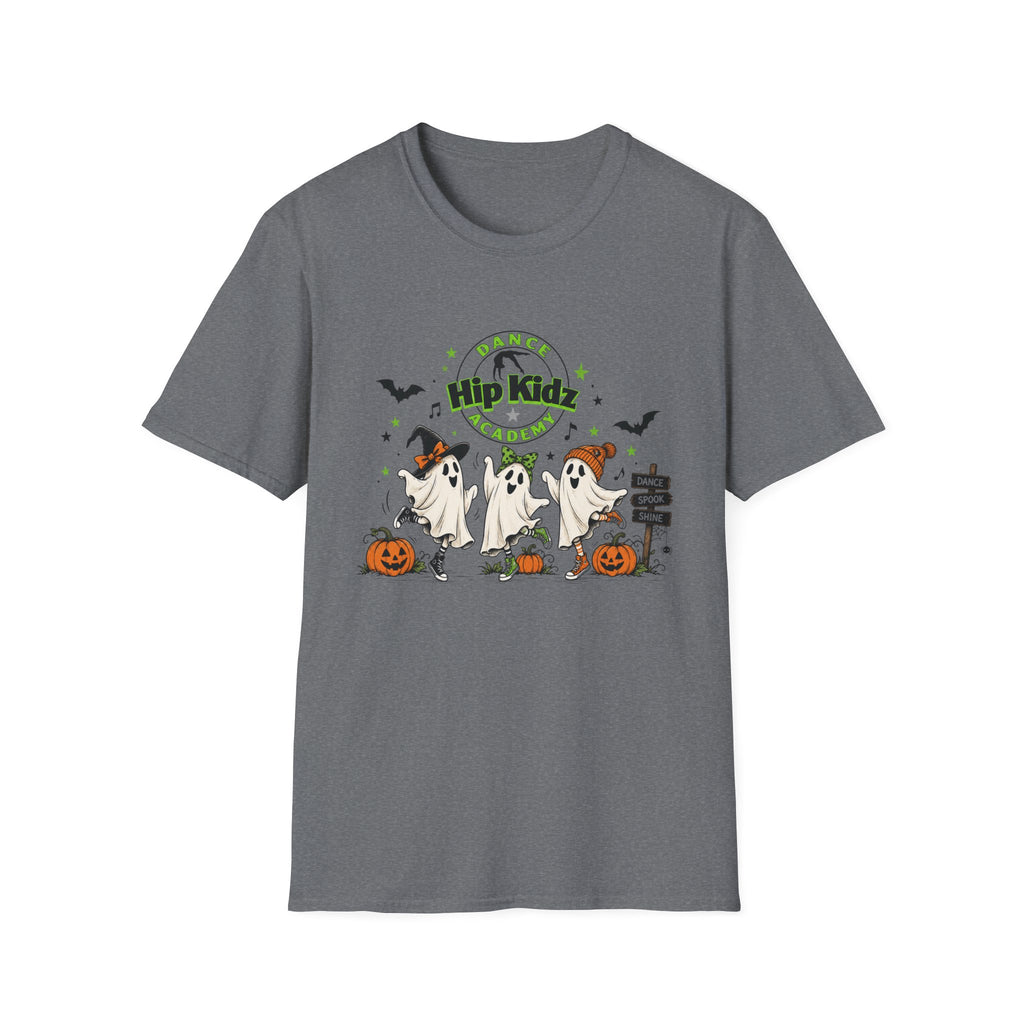 ADULT Hip Kidz Dance Academy Halloween T-Shirt — Cute Ghosts & Pumpkin Dance Tee