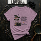 Covens, Coffins, Curses, & Cold Brew T-Shirt