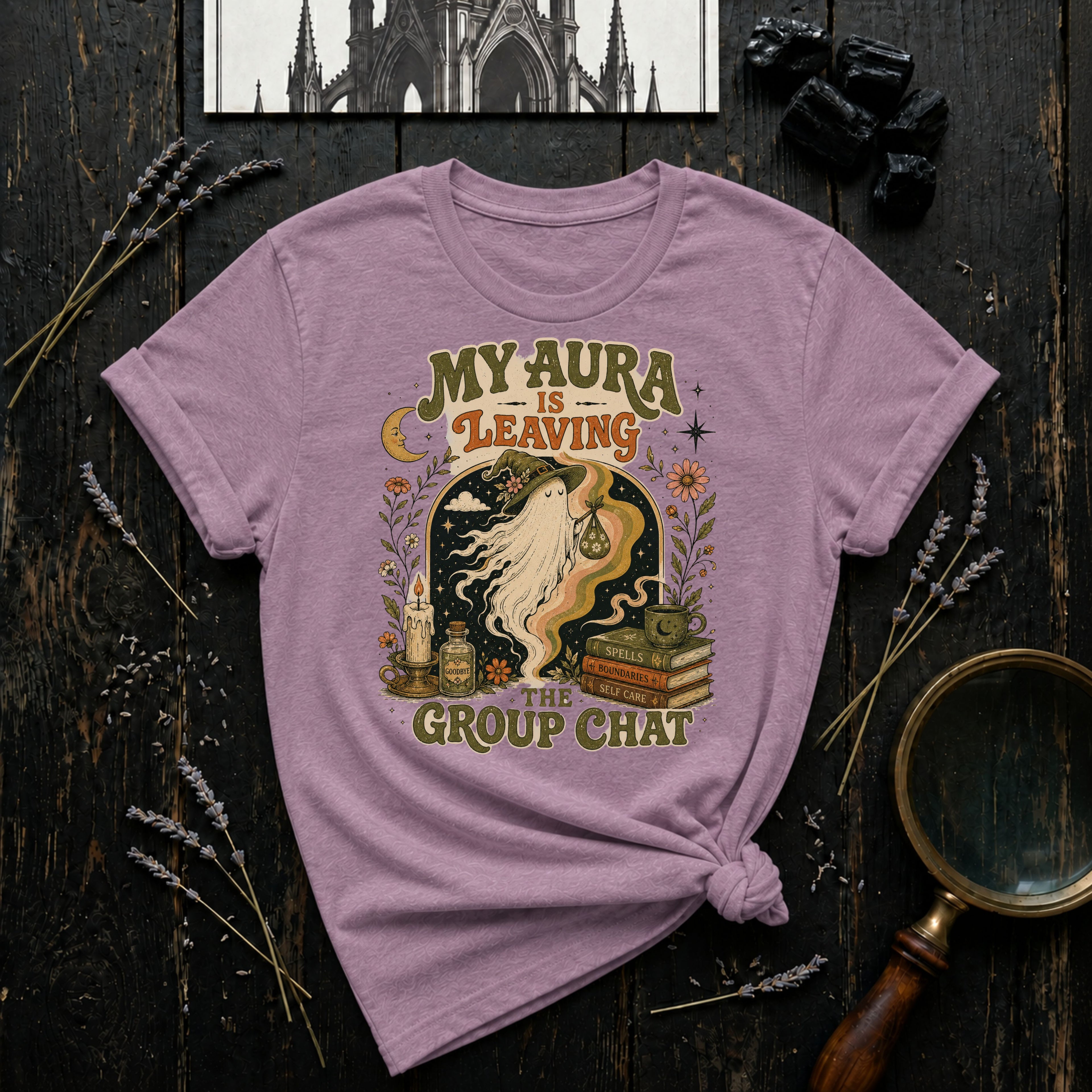 My Aura Is Leaving T-Shirt — Retro Witchy Vibe Graphic Tee
