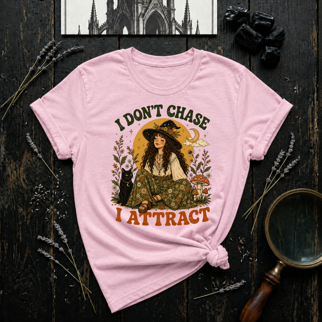 I Don’t Chase I Attract Witchy Graphic T-Shirt