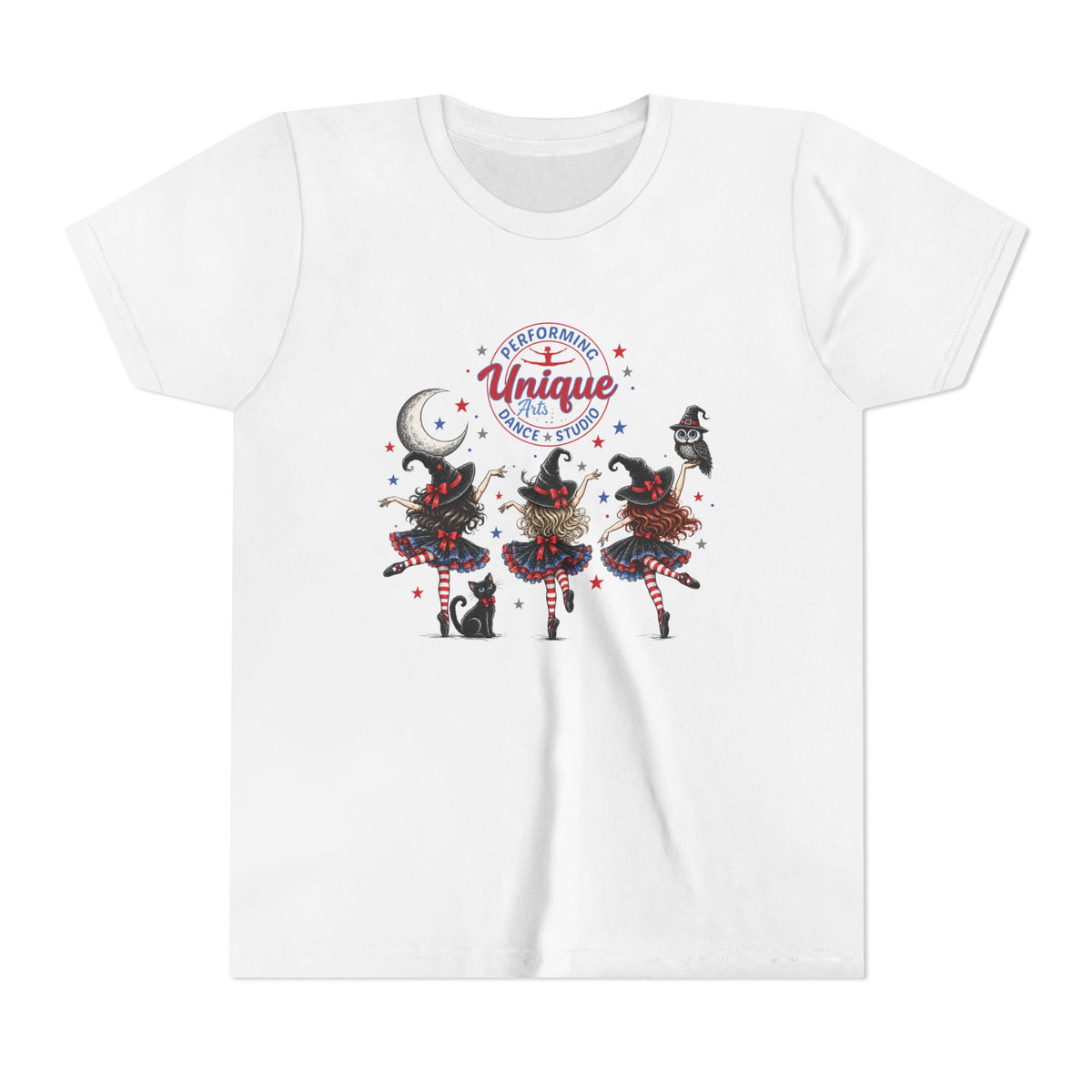 Unique Performing Arts Dance Youth Tee – Witches Graphic Shirt