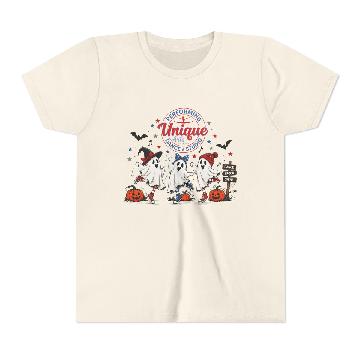 Unique Performing Arts Youth Tee – Ghosts Graphic Shirt
